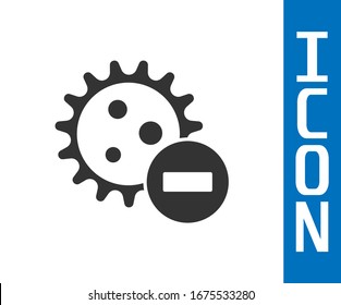 Grey Negative virus icon isolated on white background. Corona virus 2019-nCoV. Bacteria and germs, cell cancer, microbe, fungi.  Vector Illustration