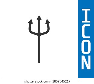 Gray Neptune Trident Symbol einzeln auf weißem Hintergrund. Frohes Halloween-Fest.  Vektorgrafik