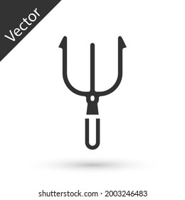 Grey Neptune Trident icon isolated on white background.  Vector