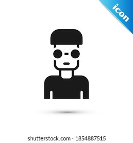 Grey Nerd geek icon isolated on white background.  Vector