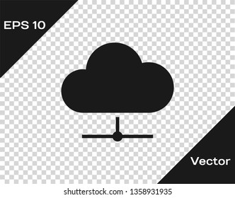 Grey Network cloud connection icon isolated on transparent background. Social technology. Cloud computing concept. Vector Illustration
