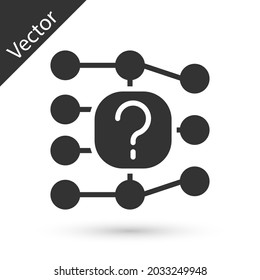 Grey Neural network icon isolated on white background. Artificial intelligence AI.  Vector