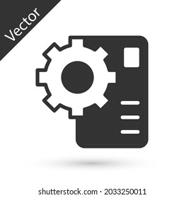 Grey Neural network icon isolated on white background. Artificial intelligence AI.  Vector