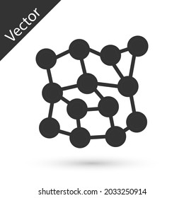 Icono de red neuronal gris aislado en fondo blanco. Inteligencia artificial AI.  Vector