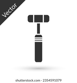 Grey Neurology reflex hammer icon isolated on white background.  Vector Illustration