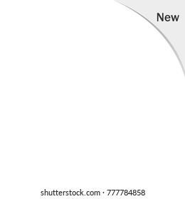 grey NEW badge in the corner of the page. New text badge in corner of page vector eps10.