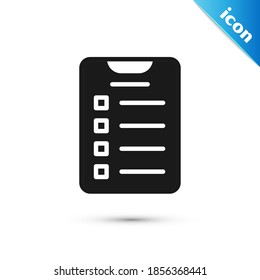 Grey New year goals list and plans icon isolated on white background. Merry Christmas and Happy New Year.  Vector