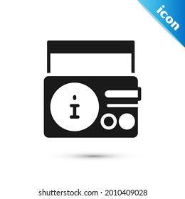 Grey News on radio channel icon isolated on white background.  Vector