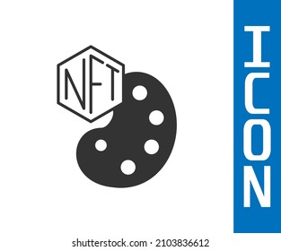 Grey NFT Digital crypto art icon isolated on white background. Non fungible token.  Vector