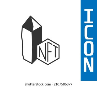 Grey NFT Digital crypto art icon isolated on white background. Non fungible token.  Vector