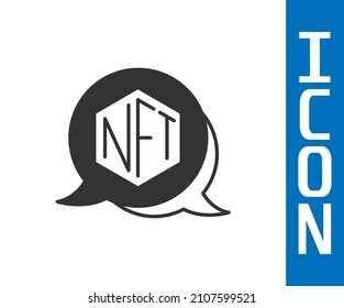 Grey NFT Digital crypto art icon isolated on white background. Non fungible token.  Vector