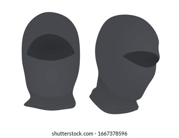 Grey ninja mask. vector illustration