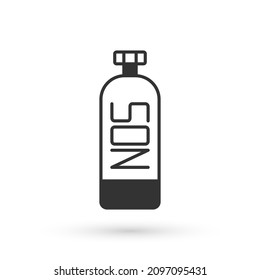 Grey Nitrous oxide icon isolated on white background.  Vector