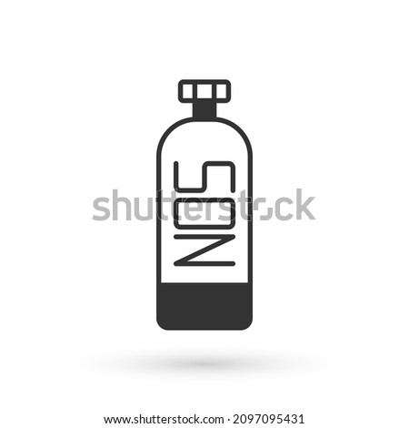 Grey Nitrous oxide icon isolated on white background.  Vector