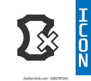 Grey No leather icon isolated on white background.  Vector