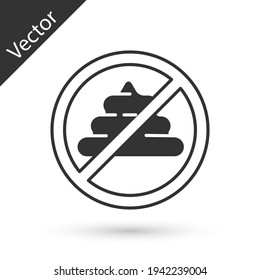 Grey No shit icon isolated on white background. Vector