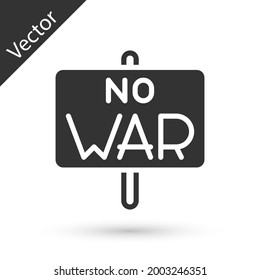 Gray No war Symbol einzeln auf weißem Hintergrund. Das Friedenssymbol.  Vektorgrafik