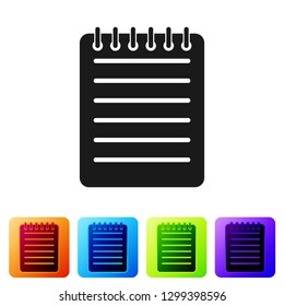 Grey Notebook icon isolated on white background. Spiral notepad icon. School notebook. Writing pad. Diary for business. Notebook cover design. Office stationery items. Vector Illustration