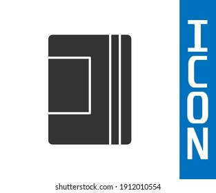 Grey Notebook icon isolated on white background. Spiral notepad icon. School notebook. Writing pad. Diary for school.  Vector