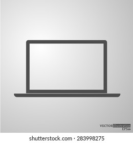 Grey notebook silhouette 16:10. Vector illustration.