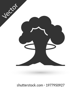 Grey Nuclear explosion icon isolated on white background. Atomic bomb. Symbol of nuclear war, end of world.  Vector