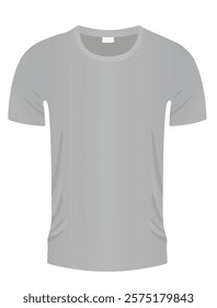 Grey o neck t shirt. vector illustration