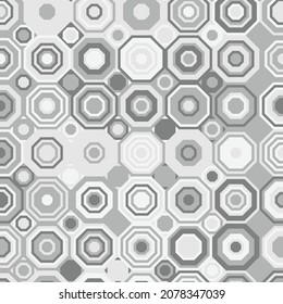 Grey octagon shape pattern background, abstract shape illustration vector graphic design