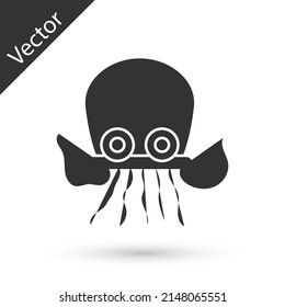 Grey Octopus icon isolated on white background. Vector