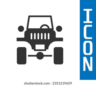 Grey Off road car icon isolated on white background. Jeep sign.  Vector