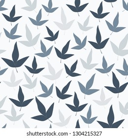 Grey and off white seamless vector background with elements of leaves. Perfect for wall paper, invitations, scrapbooking background, gift wrapping paper, fabric and projects. 