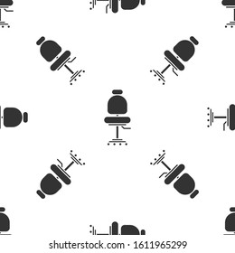 Grey Office chair icon isolated seamless pattern on white background.  Vector Illustration