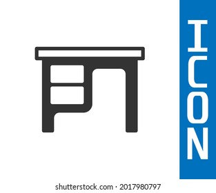 Graues Büroschreibsymbol einzeln auf weißem Hintergrund.  Vektorgrafik