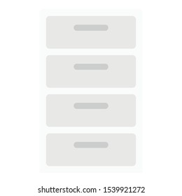 Grey office drawer icon. Flat illustration of grey office drawer vector icon for web design