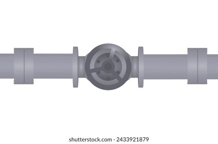 Grey oil pipeline. vector illustration