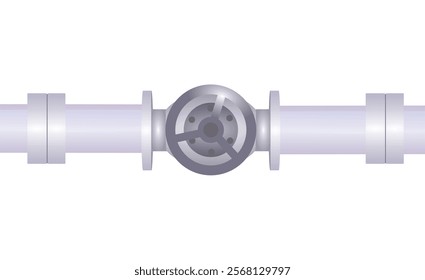 Grey oil pipeline. vector illustration