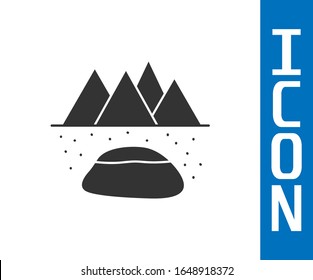 Grey Oilfield icon isolated on white background. Natural resources, oil and gas production.  Vector Illustration