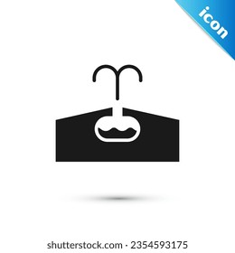 Grey Oilfield icon isolated on white background. Natural resources, oil and gas production.  Vector Illustration