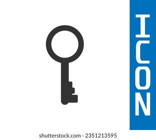 Grey Old key icon isolated on white background.  Vector Illustration