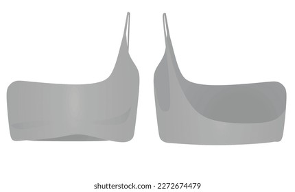 Grey one shoulder top. vector illustration