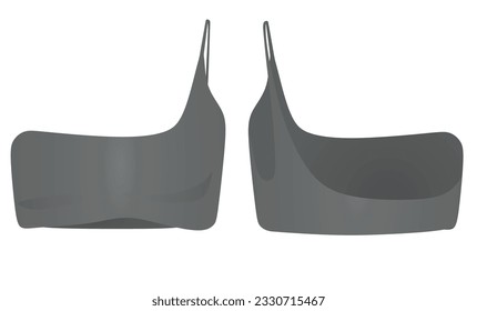 Grey one shoulder top. vector illustration