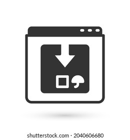 Grey Online app delivery tracking icon isolated on white background. Parcel tracking.  Vector