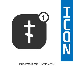 Grey Online church pastor preaching video streaming icon isolated on white background. Online church of Jesus Christ.  Vector