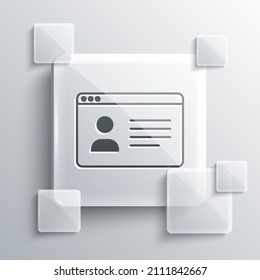 Grey Online class icon isolated on grey background. Online education concept. Square glass panels. Vector