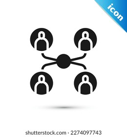 Grey Online class icon isolated on white background. Online education concept.  Vector Illustration
