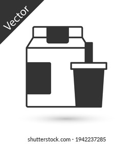 Grey Online ordering and fast food delivery icon isolated on white background. Vector