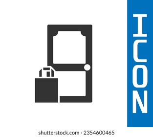 Grey Online ordering and fast food delivery icon isolated on white background.  Vector Illustration