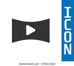 Grey Online play video icon isolated on white background. Film strip with play sign.  Vector Illustration