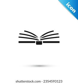 Grey Open book icon isolated on white background.  Vector Illustration