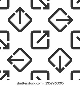 Grey Open in new window icon isolated seamless pattern on white background. Open another tab button sign. Browser frame symbol. External link sign. Vector Illustration