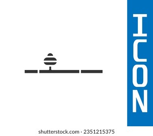 Grey Opium pipe icon isolated on white background.  Vector Illustration